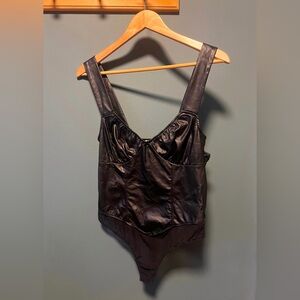 Free People Intimately Wild Vegan Leather Bodysuit | Women’s Medium